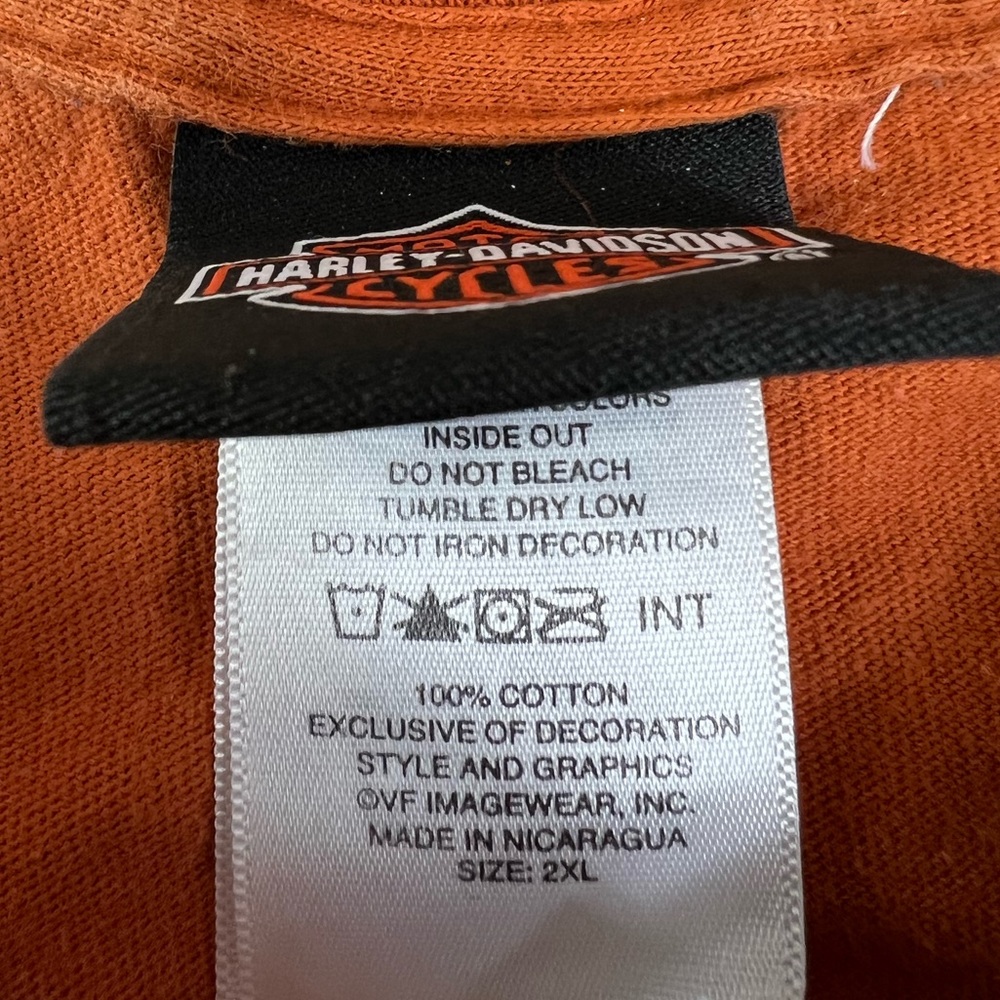 Harley-Davidson Men's Orange Skull Graphic T-Shirt - Picture 4 of 6
